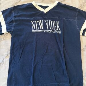 Cotton On Navy and White New York Tee